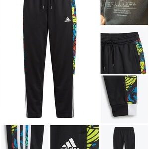 Adidas Women’s Black Joggers with Multicolor Side Accent